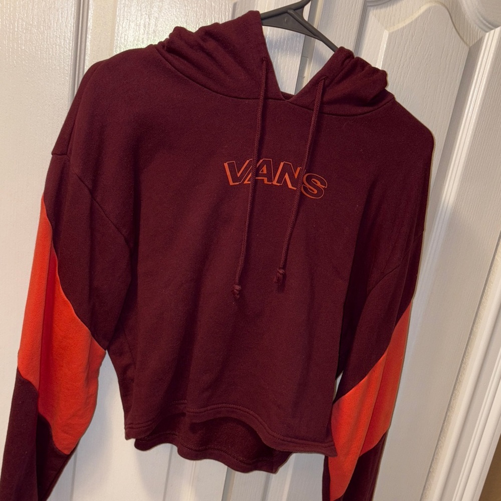 Vans Women's Dark Red and Orange Hoodie Sweater